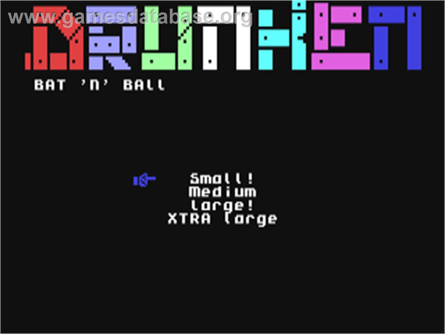 Drunken Bat'n'ball - Commodore 64 - Artwork - Title Screen