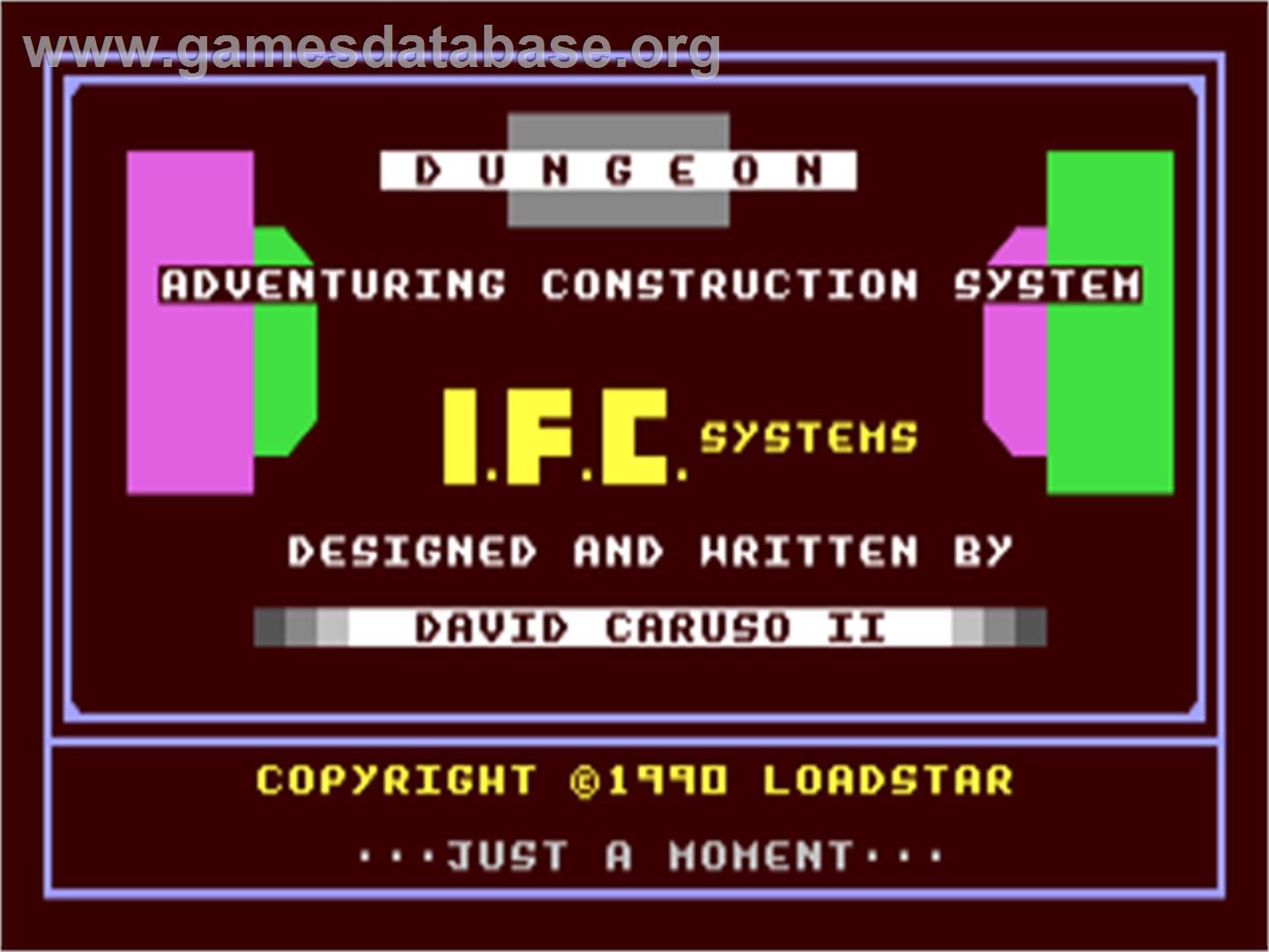 Dungeon - Adventuring Construction System - Commodore 64 - Artwork - Title Screen