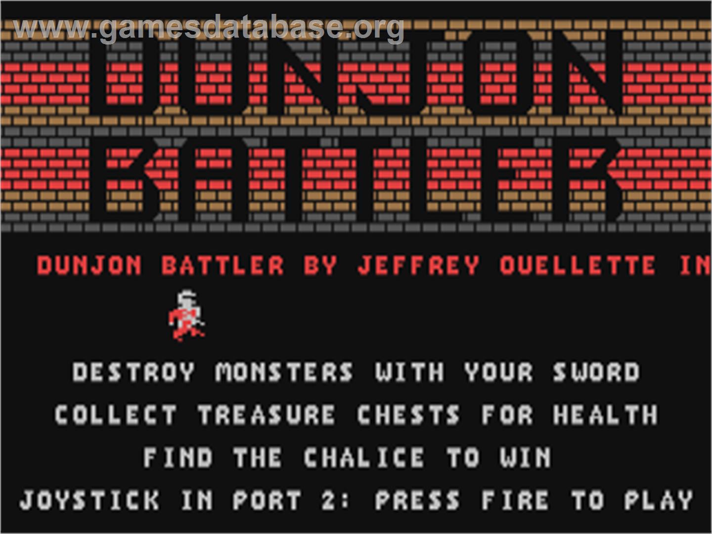 Dunjon Battler - Commodore 64 - Artwork - Title Screen