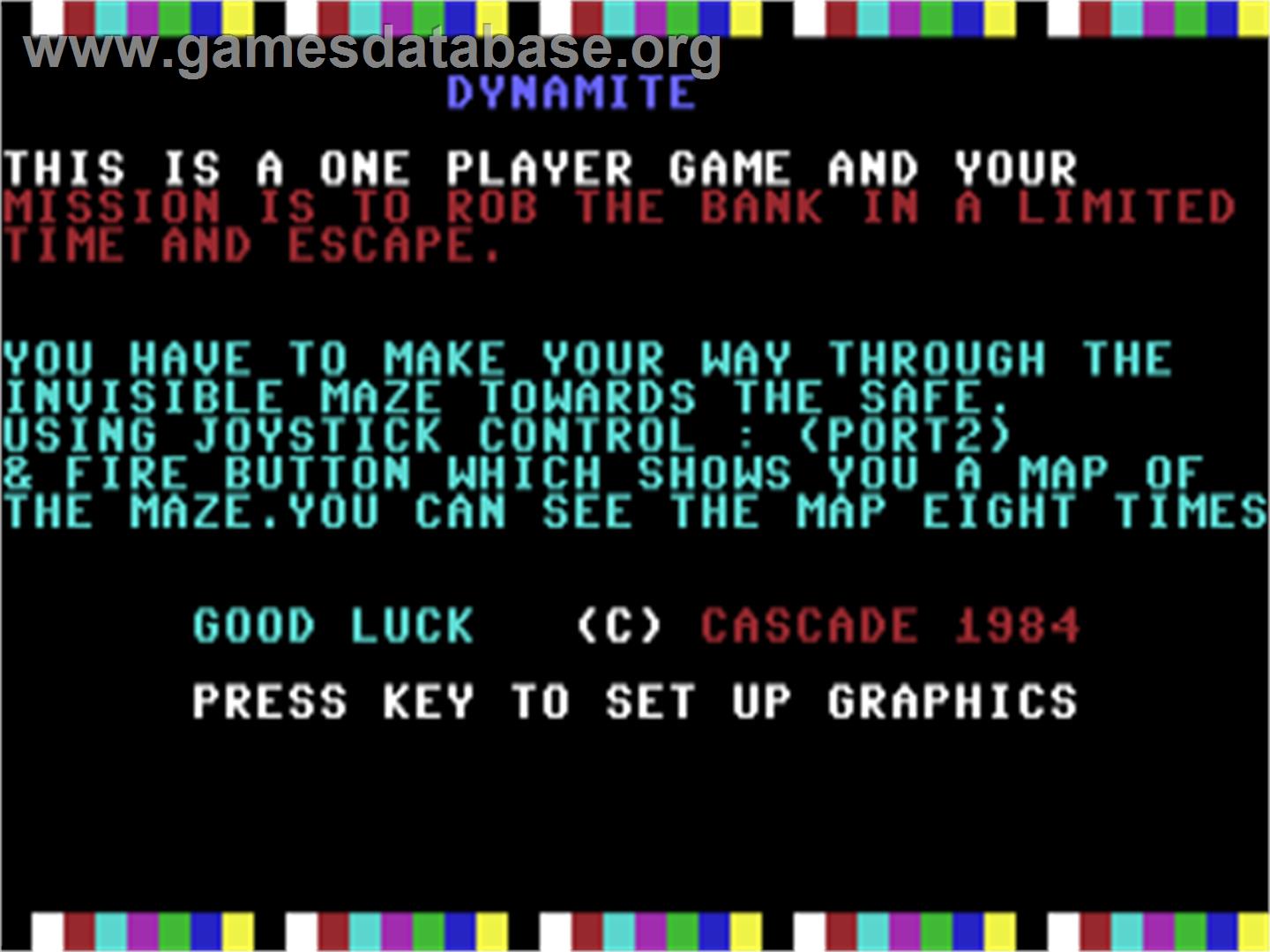 Dynamite - Commodore 64 - Artwork - Title Screen