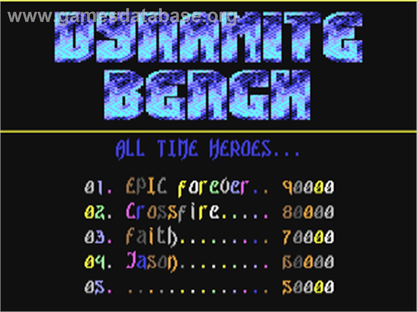 Dynamite Bench - Commodore 64 - Artwork - Title Screen