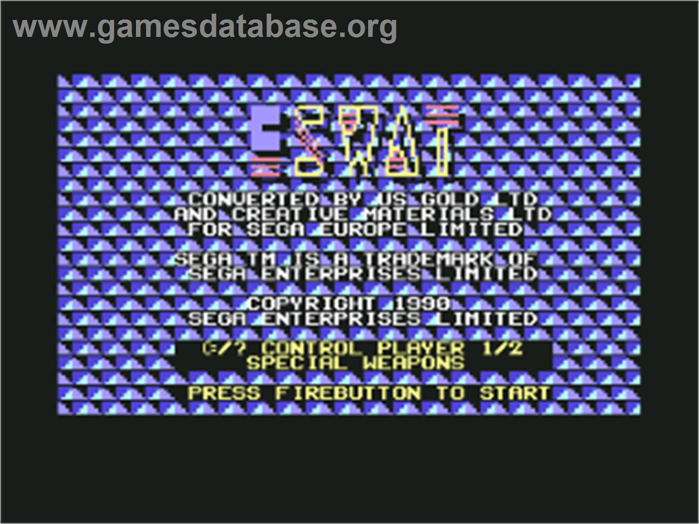 ESWAT - Commodore 64 - Artwork - Title Screen