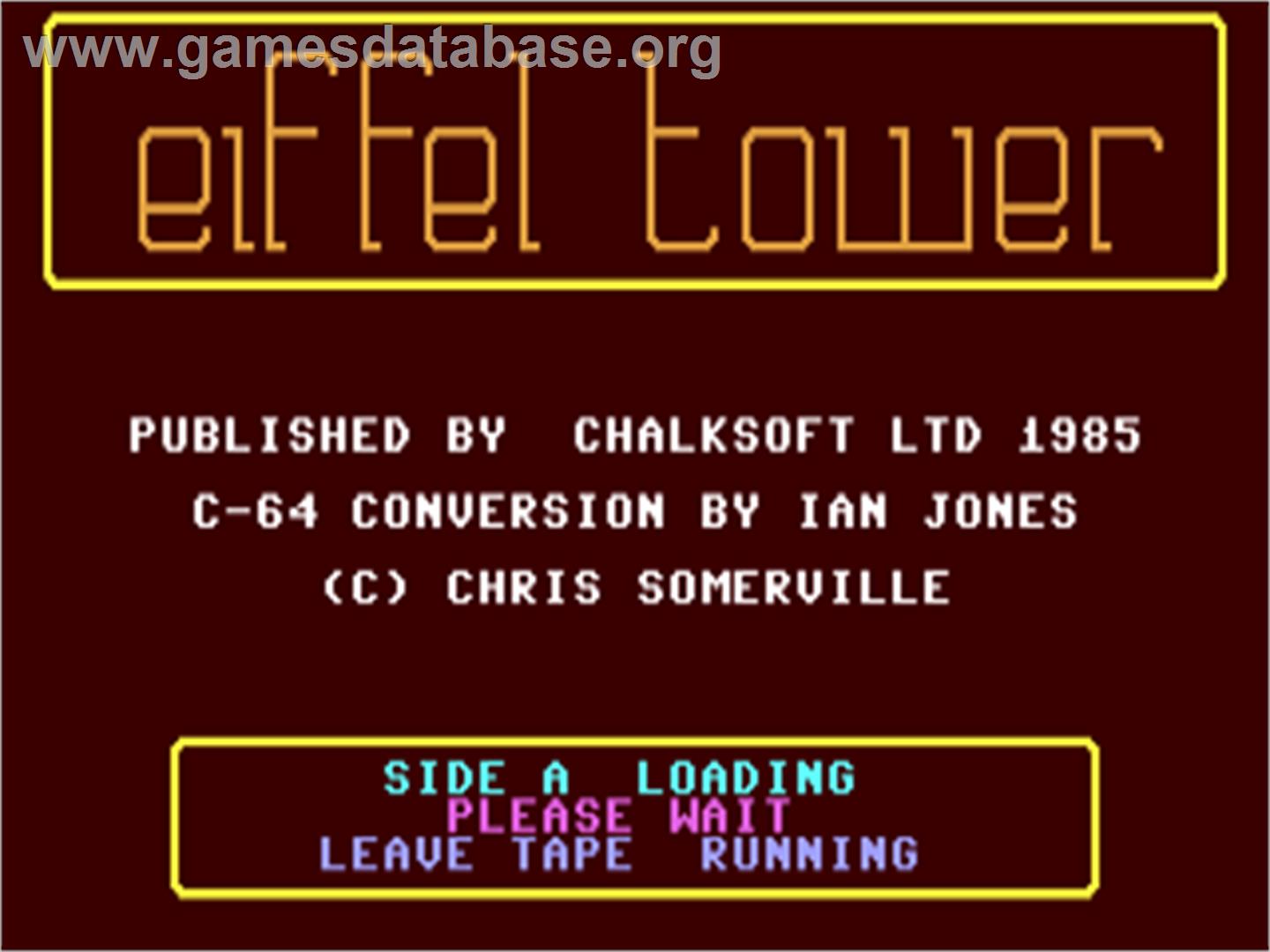 Eiffel Tower - Commodore 64 - Artwork - Title Screen