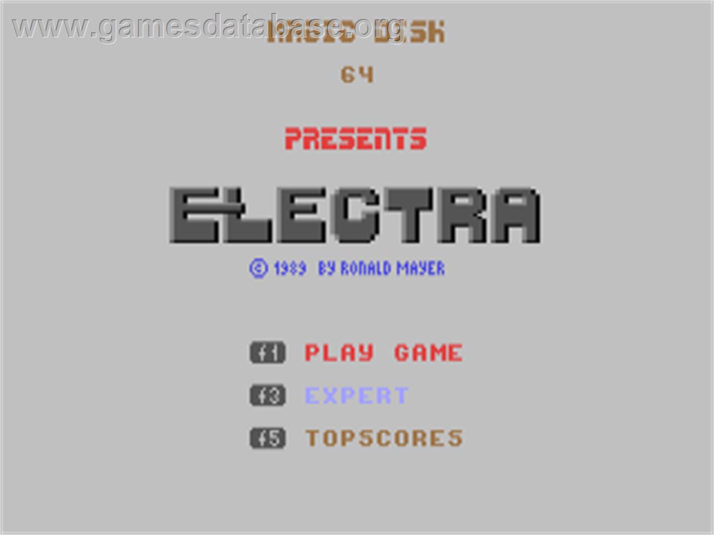 Electra - Commodore 64 - Artwork - Title Screen