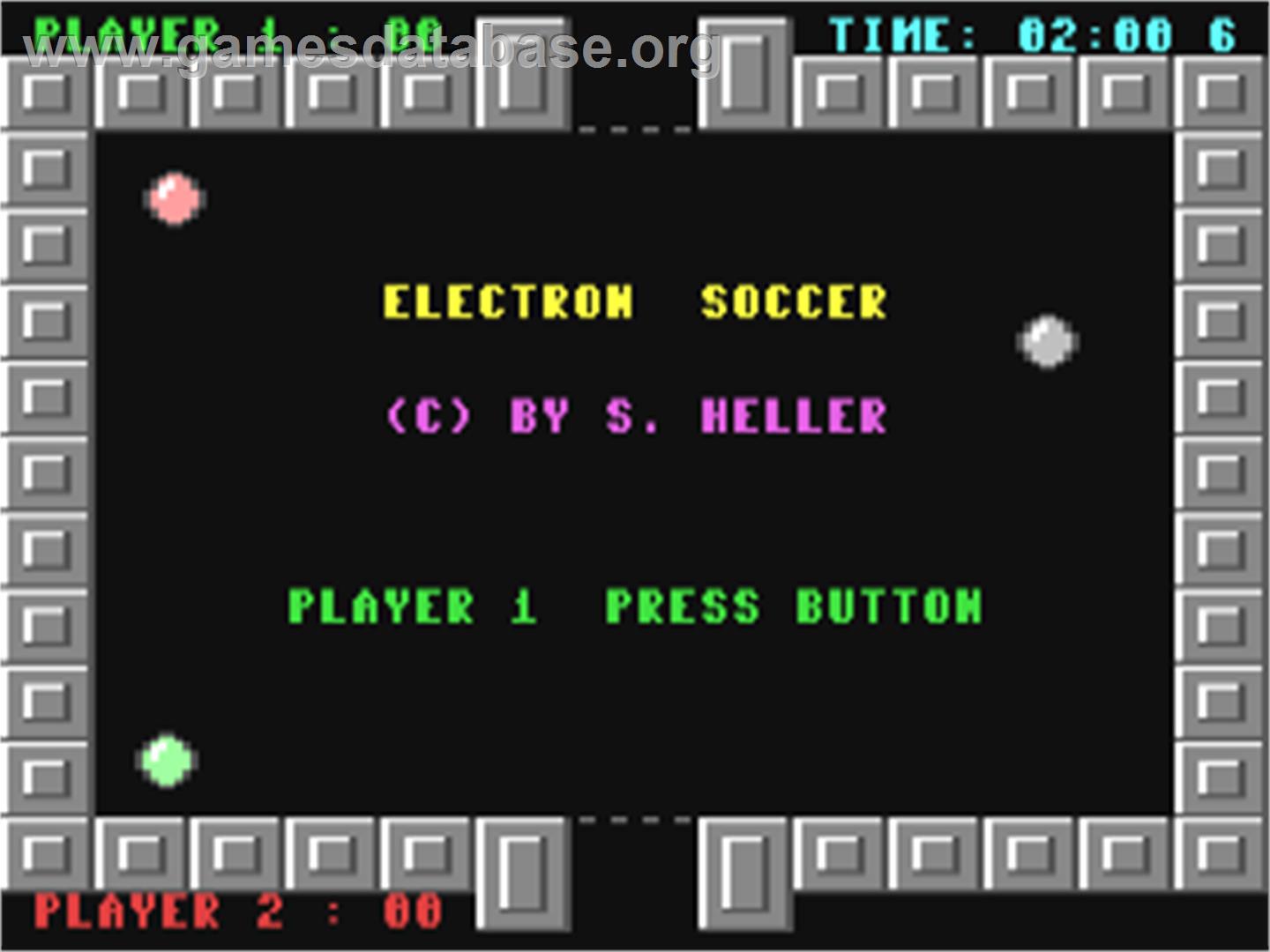 Electron Soccer - Commodore 64 - Artwork - Title Screen