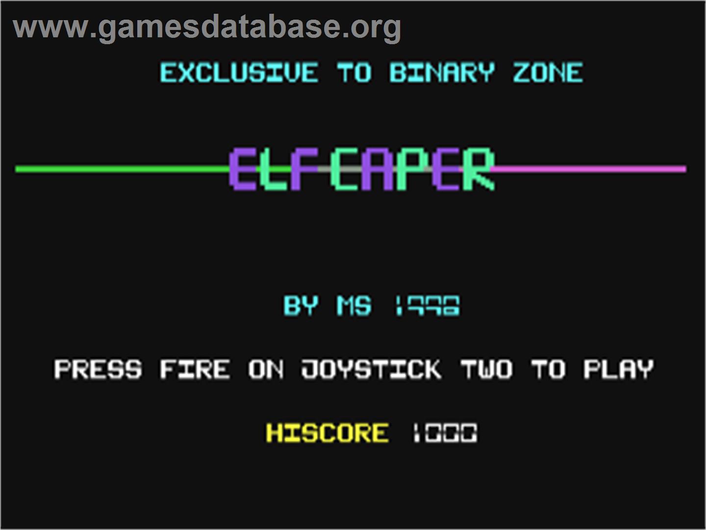 Elf Caper - Commodore 64 - Artwork - Title Screen