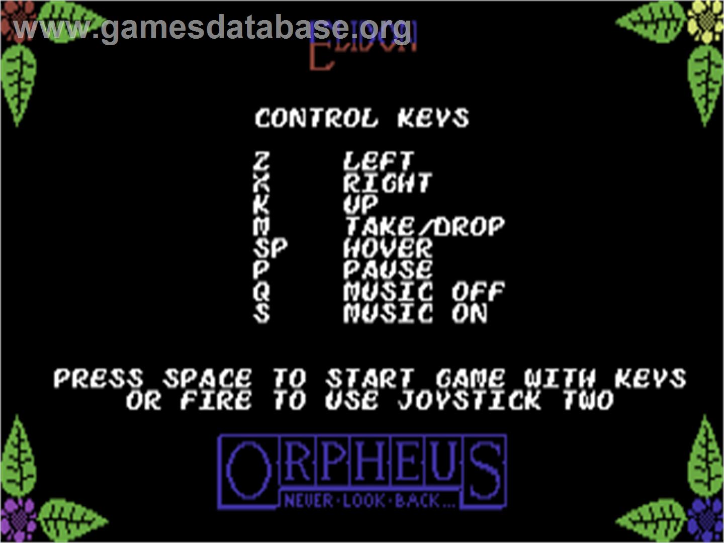 Elidon - Commodore 64 - Artwork - Title Screen