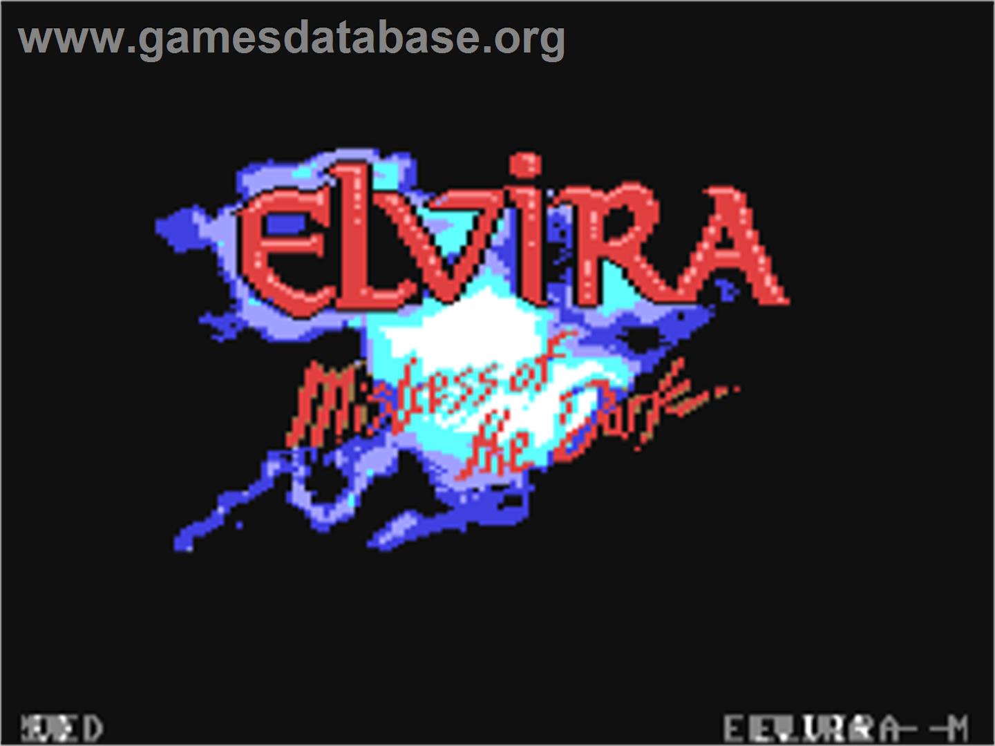 Elvira - Mistress Of The Dark - Commodore 64 - Artwork - Title Screen
