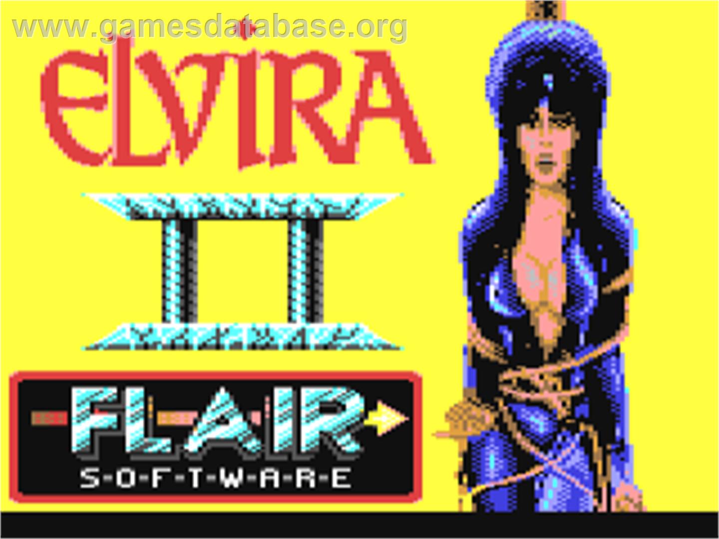 Elvira II: The Jaws of Cerberus - Commodore 64 - Artwork - Title Screen