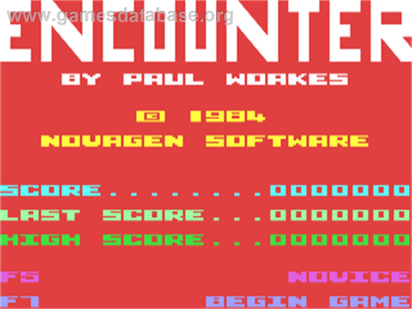 Encounter (Novagen) - Commodore 64 - Artwork - Title Screen