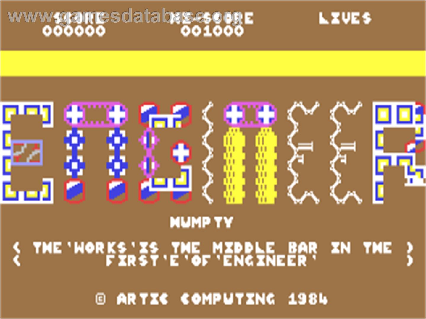 Engineer Humpty - Commodore 64 - Artwork - Title Screen