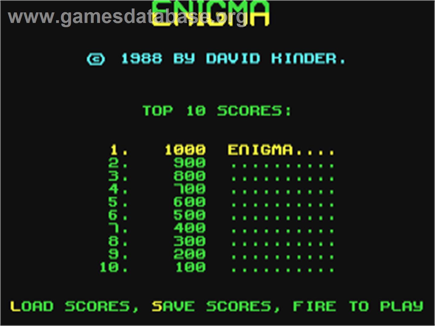 Enigma (Mania-Soft) - Commodore 64 - Artwork - Title Screen