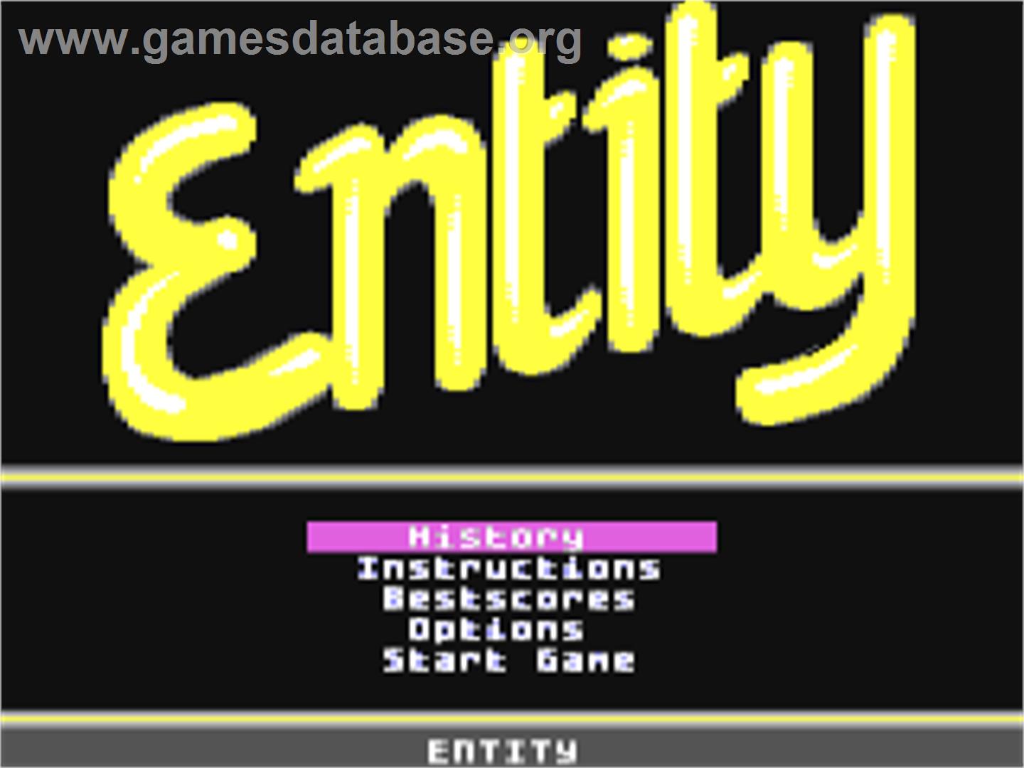 Entity - Commodore 64 - Artwork - Title Screen