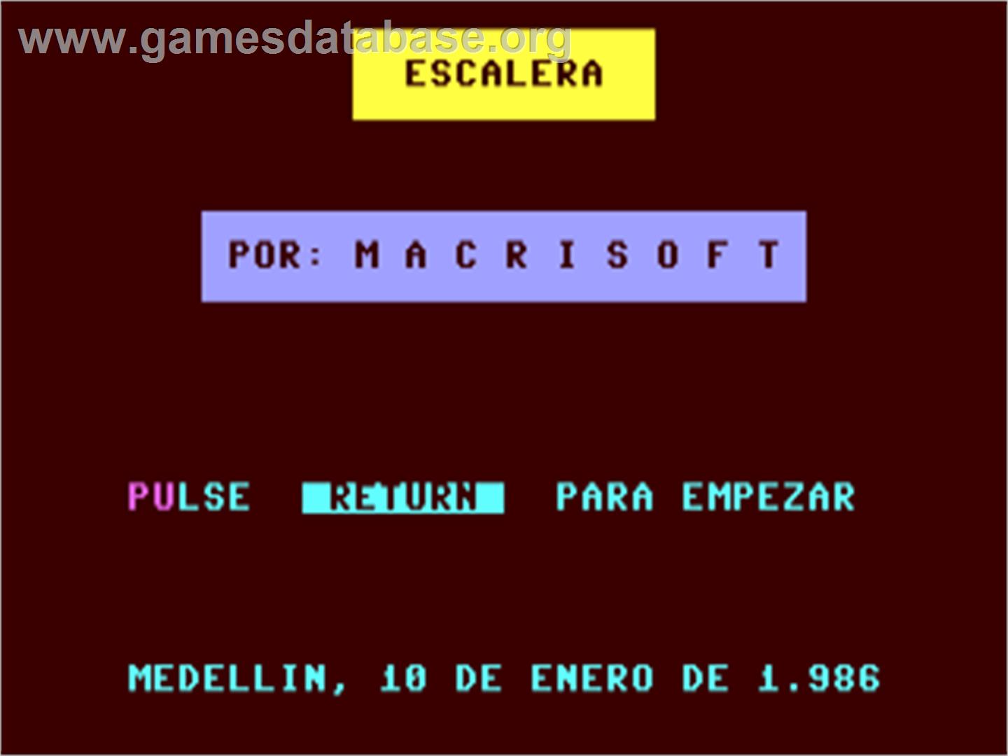 Escalera - Commodore 64 - Artwork - Title Screen