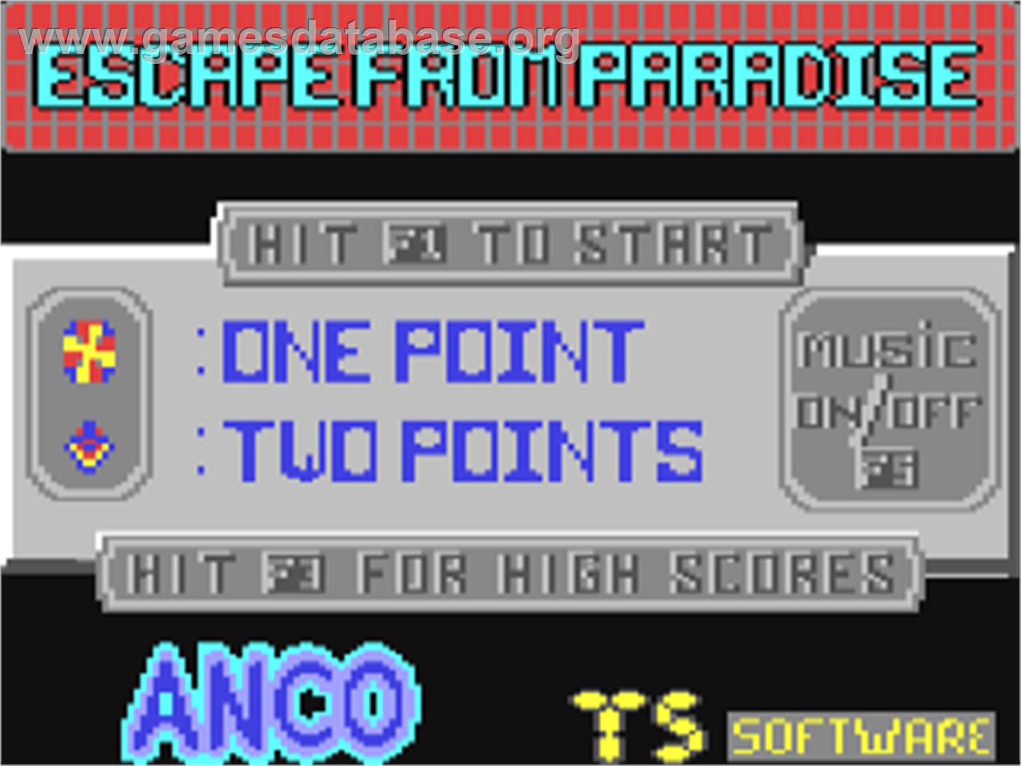 Escape From Paradise - Commodore 64 - Artwork - Title Screen