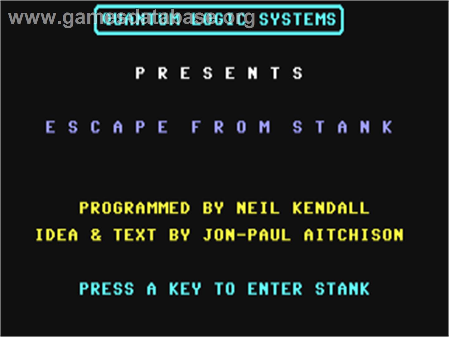 Escape From Stank - Commodore 64 - Artwork - Title Screen