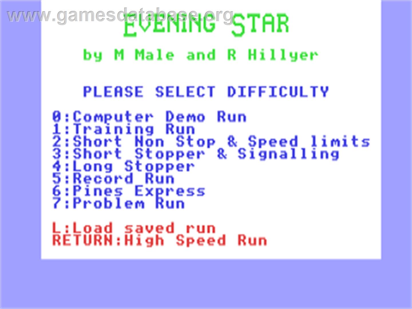 Evening Star - Commodore 64 - Artwork - Title Screen
