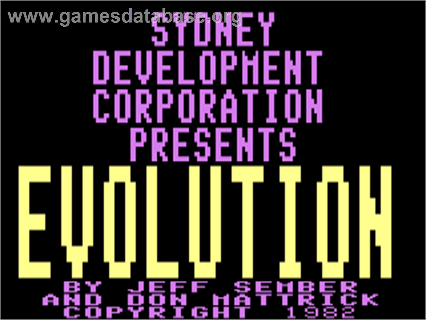Evolution (Pan Books) - Commodore 64 - Artwork - Title Screen