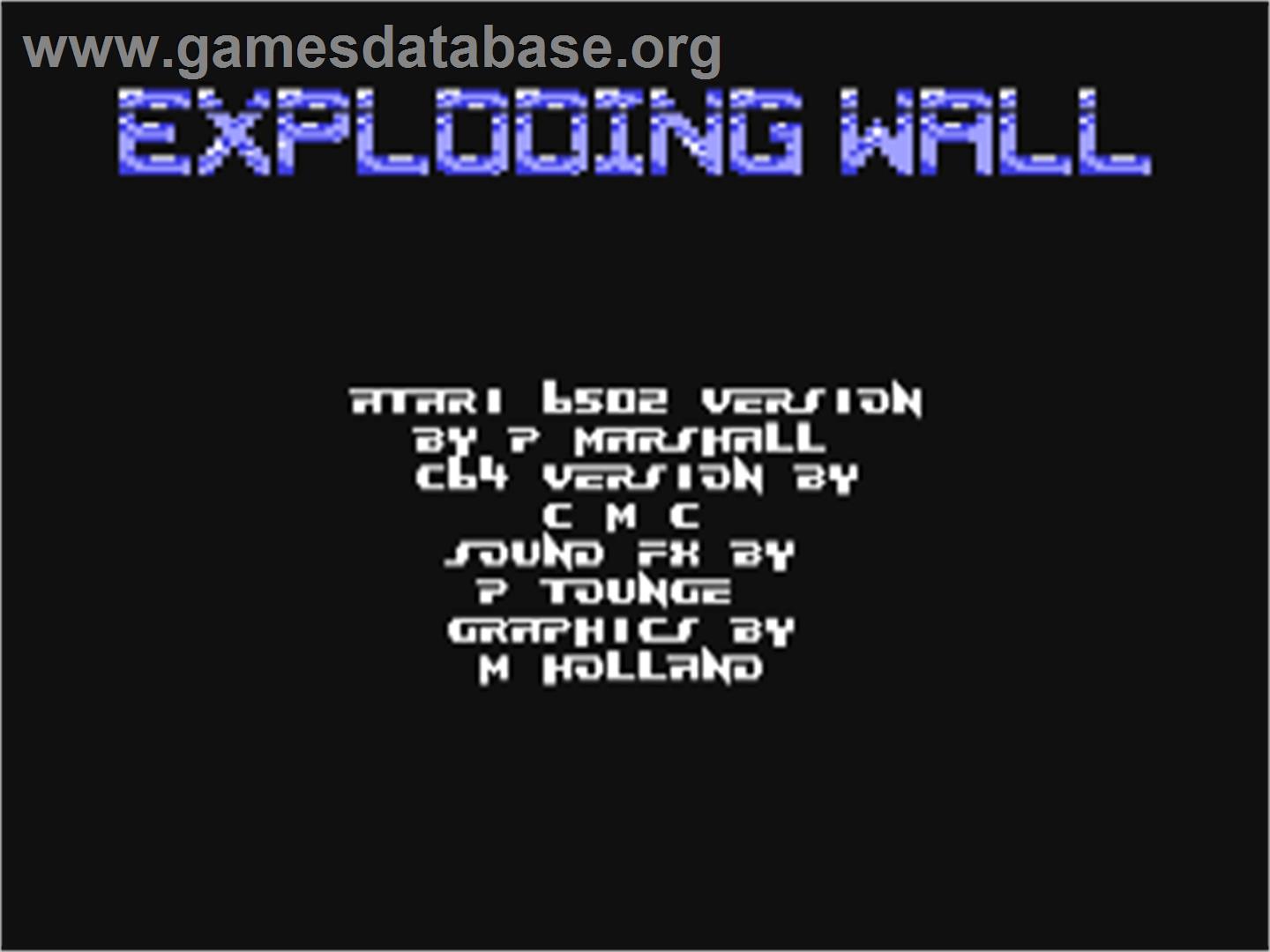 Exploding Wall - Commodore 64 - Artwork - Title Screen