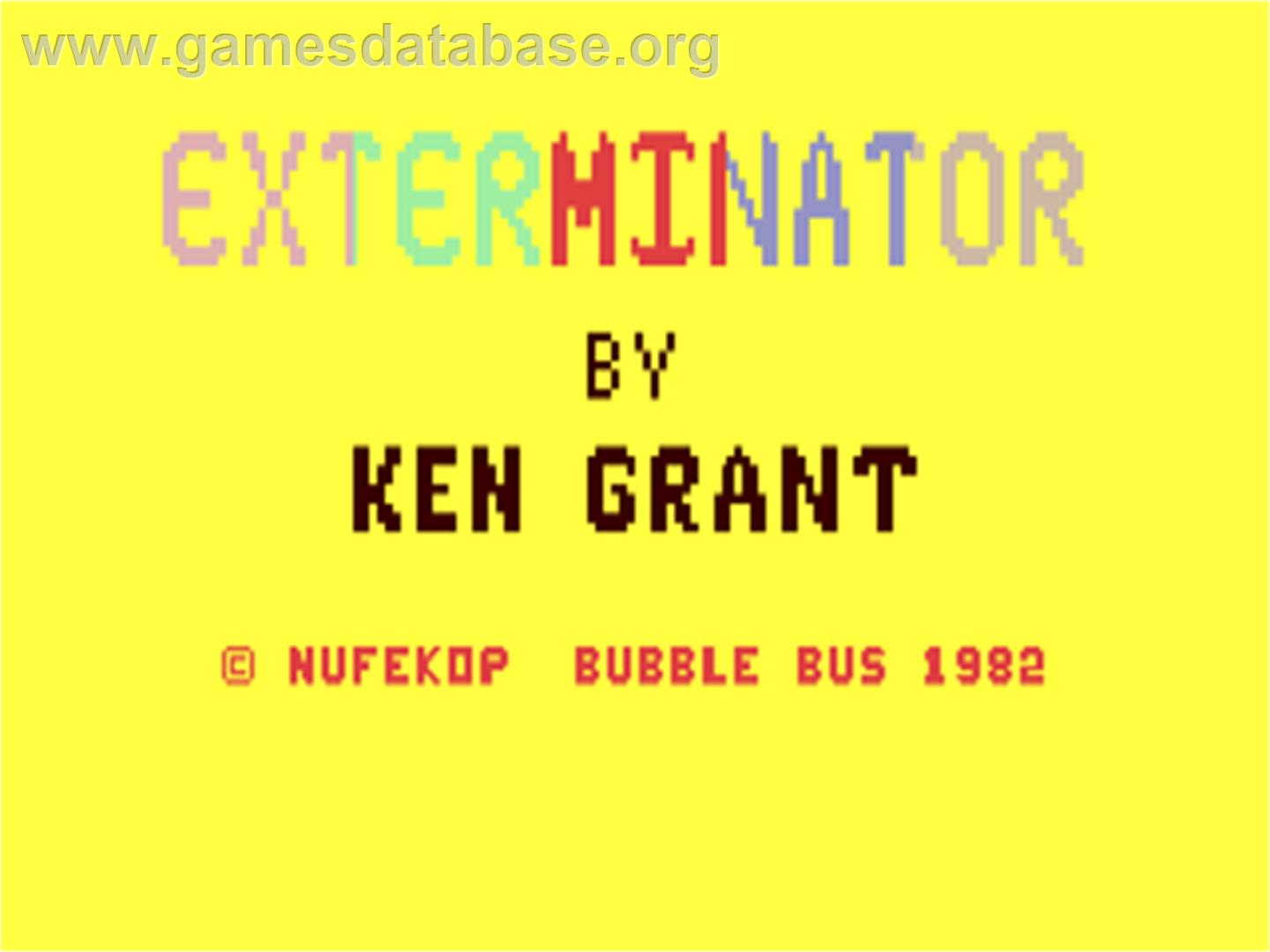Exterminator - Commodore 64 - Artwork - Title Screen