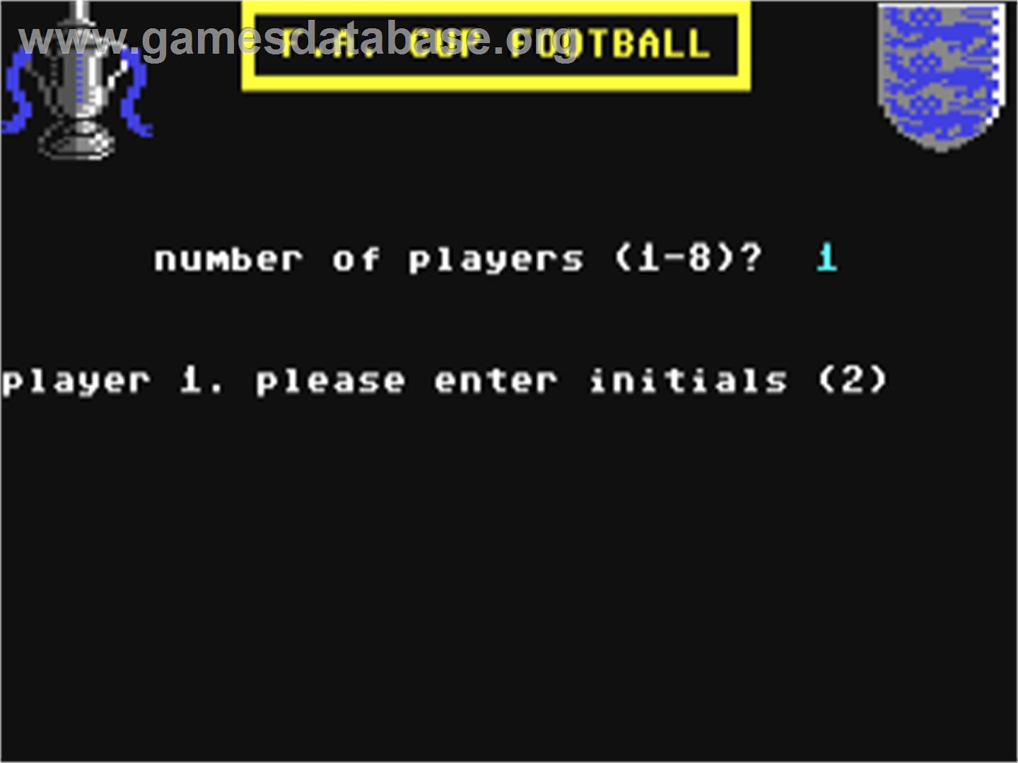 F.A Cup Football - Commodore 64 - Artwork - Title Screen
