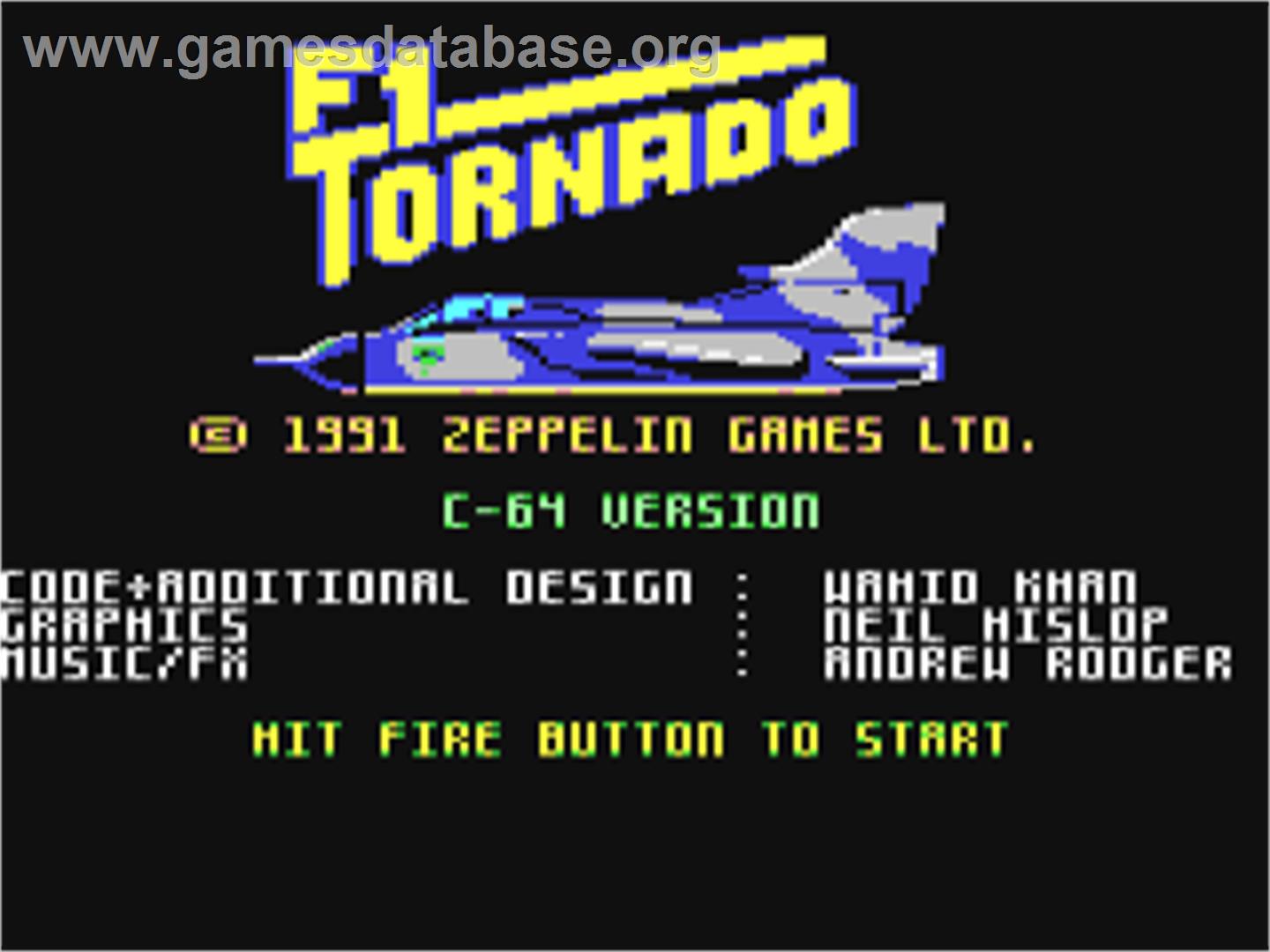 F1 Tornado - Commodore 64 - Artwork - Title Screen
