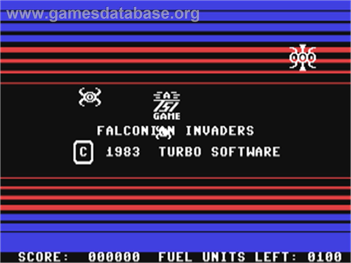 Falconian Invaders - Commodore 64 - Artwork - Title Screen