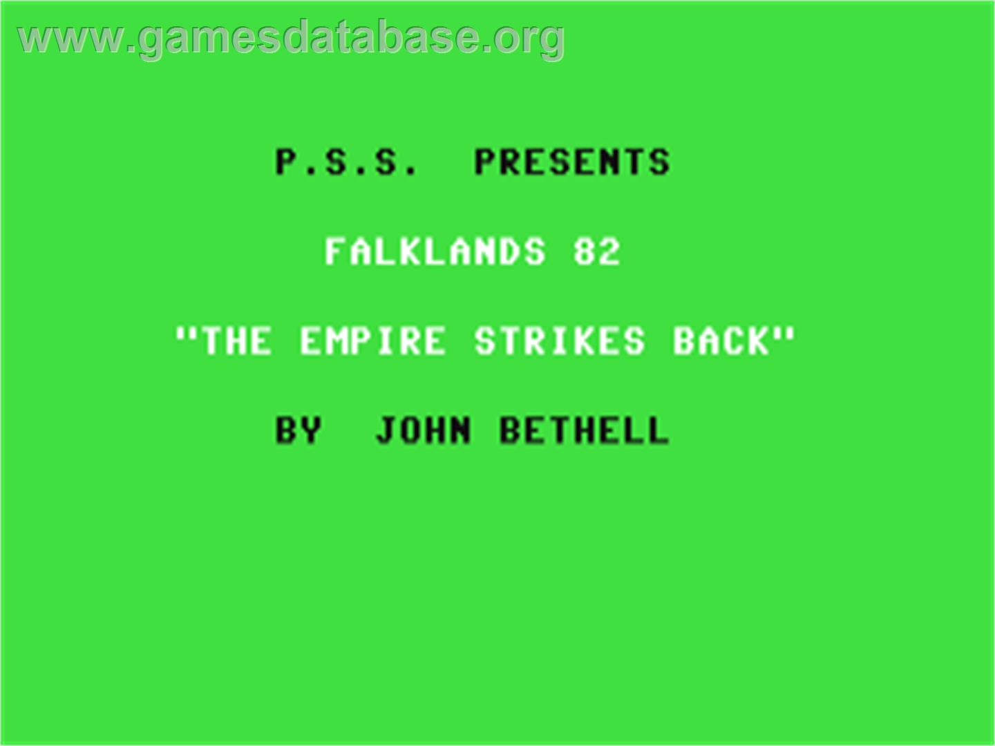 Falklands - Commodore 64 - Artwork - Title Screen