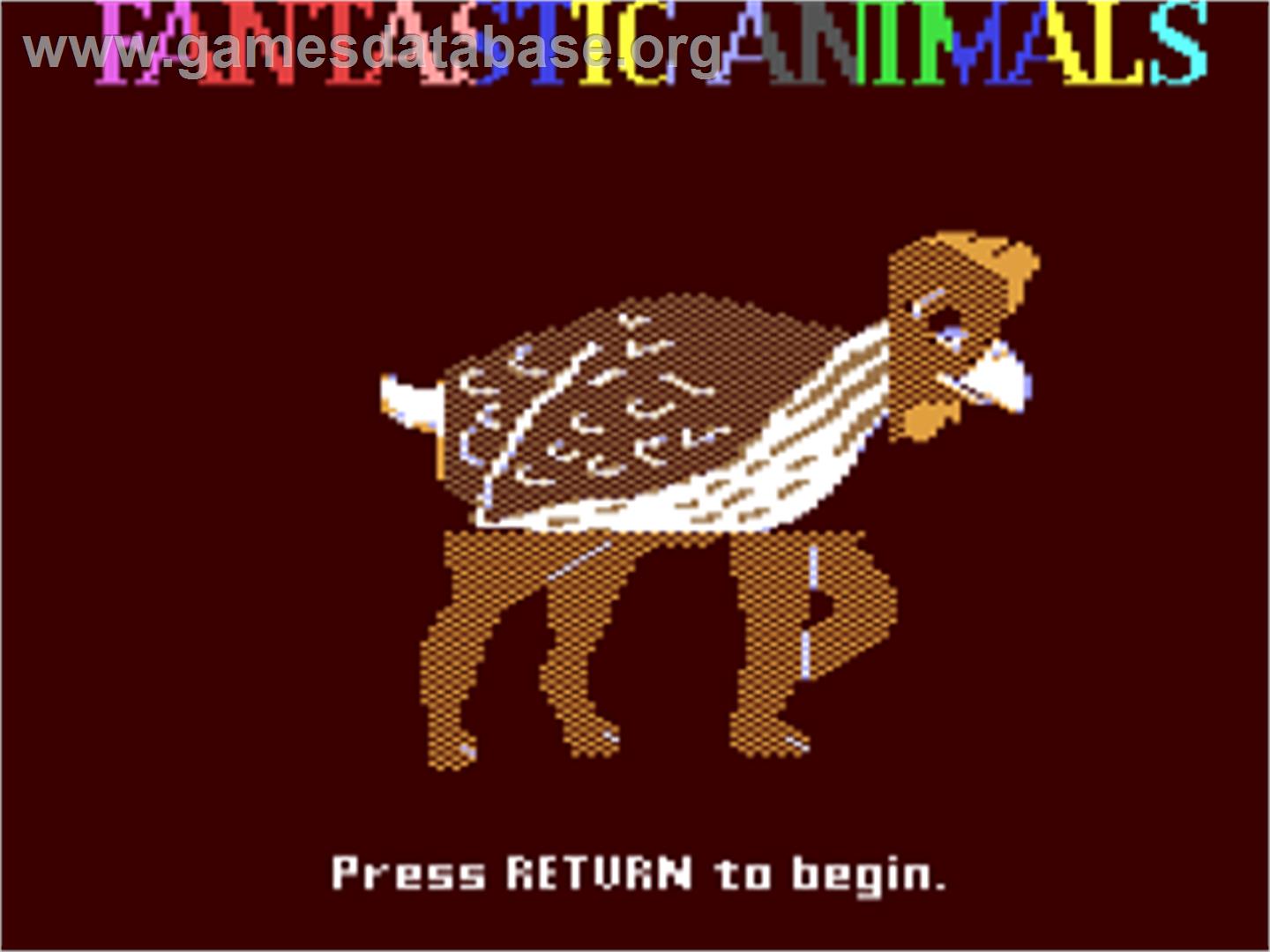 Fantastic Animals - Commodore 64 - Artwork - Title Screen