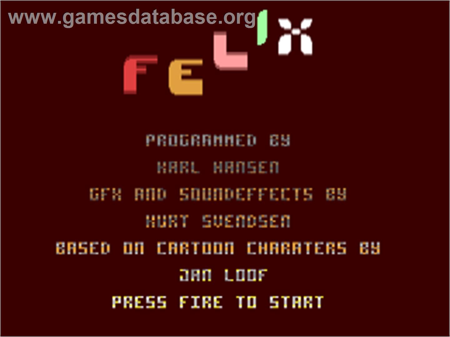 Felix (Elite/Hit-Pak) - Commodore 64 - Artwork - Title Screen