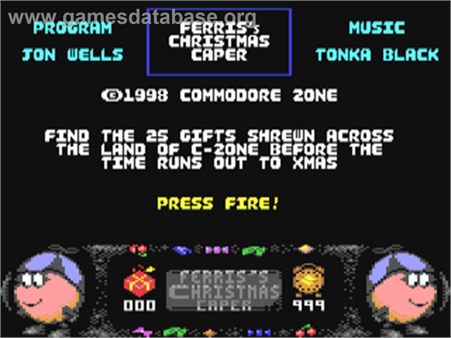Ferris's Christmas Caper - Commodore 64 - Artwork - Title Screen