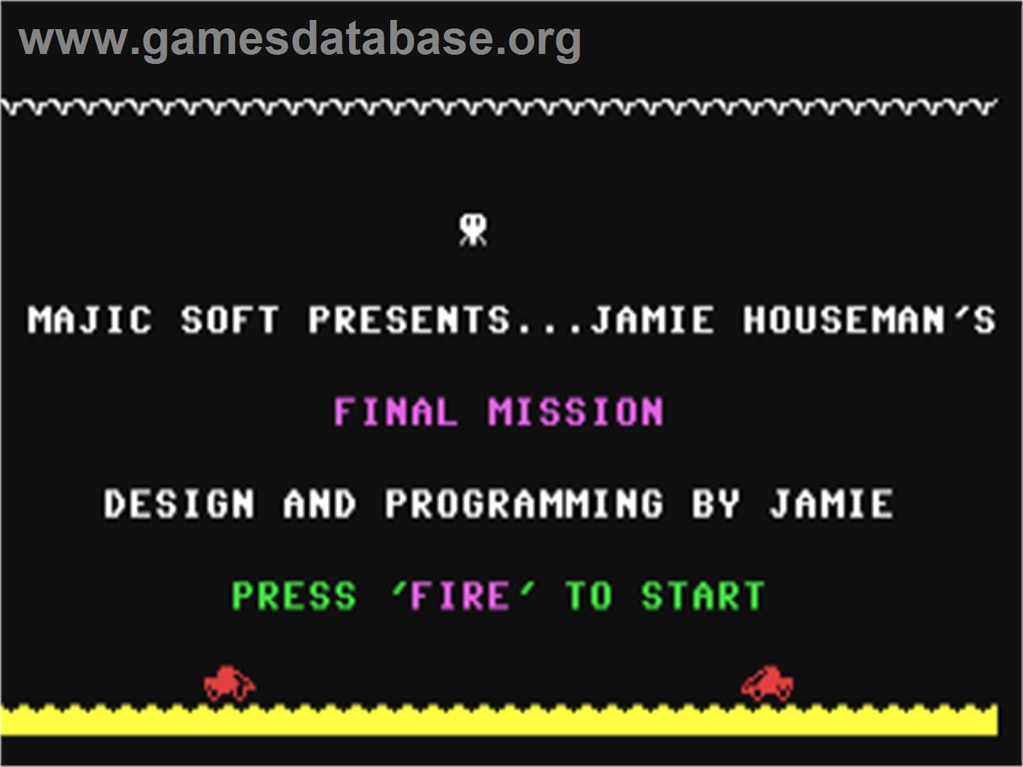 Final Mission - Commodore 64 - Artwork - Title Screen