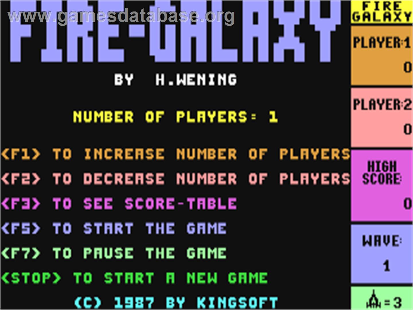 Fire-galaxy - Commodore 64 - Artwork - Title Screen