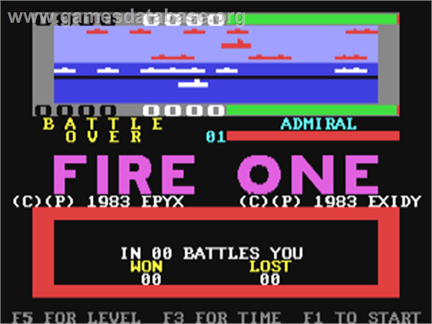 Fire One - Commodore 64 - Artwork - Title Screen