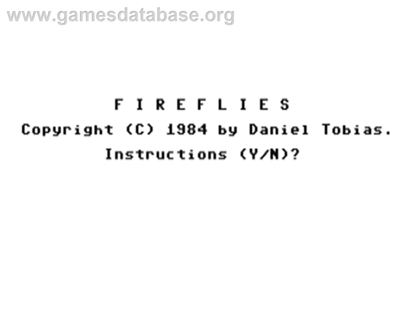 Fireflies - Commodore 64 - Artwork - Title Screen