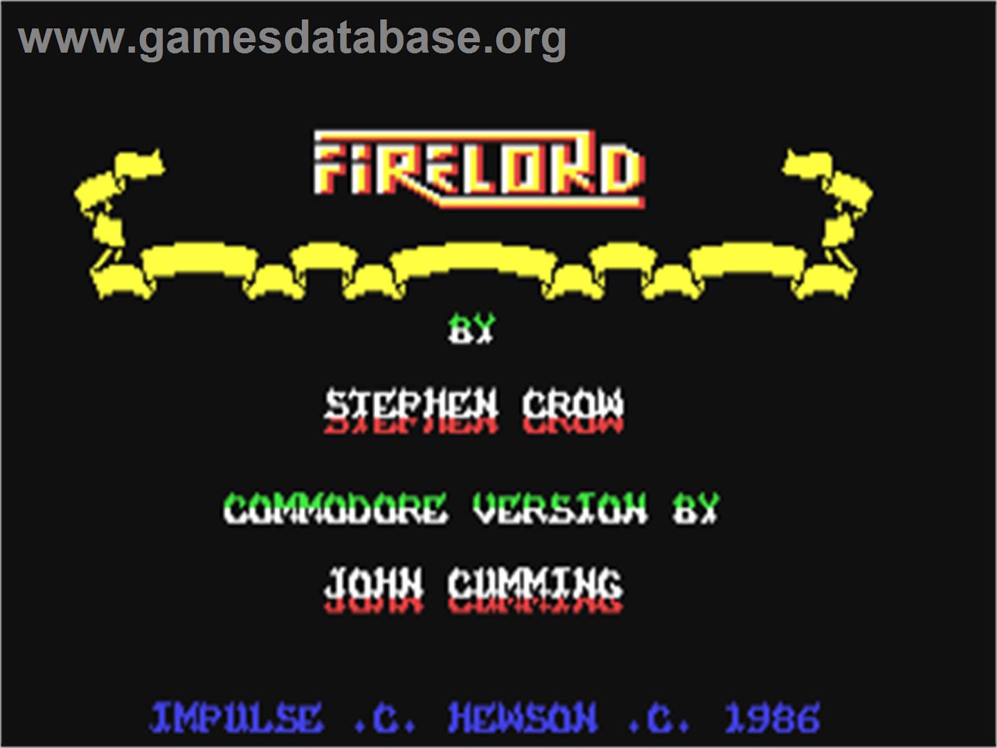 Firelord - Commodore 64 - Artwork - Title Screen
