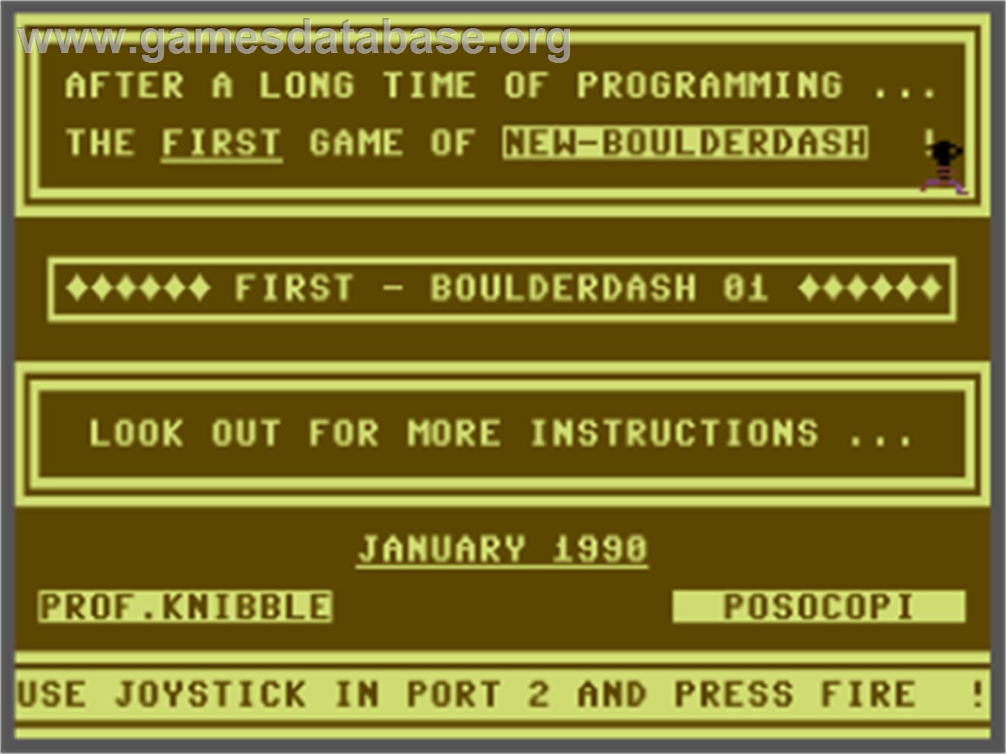 First Boulder 1 - Commodore 64 - Artwork - Title Screen