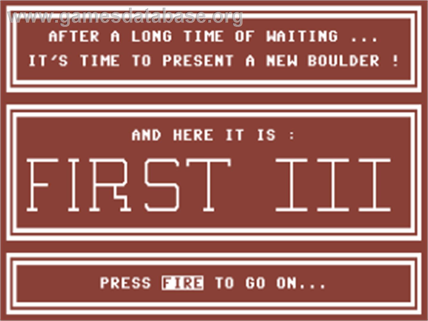 First Boulder 3 - Commodore 64 - Artwork - Title Screen