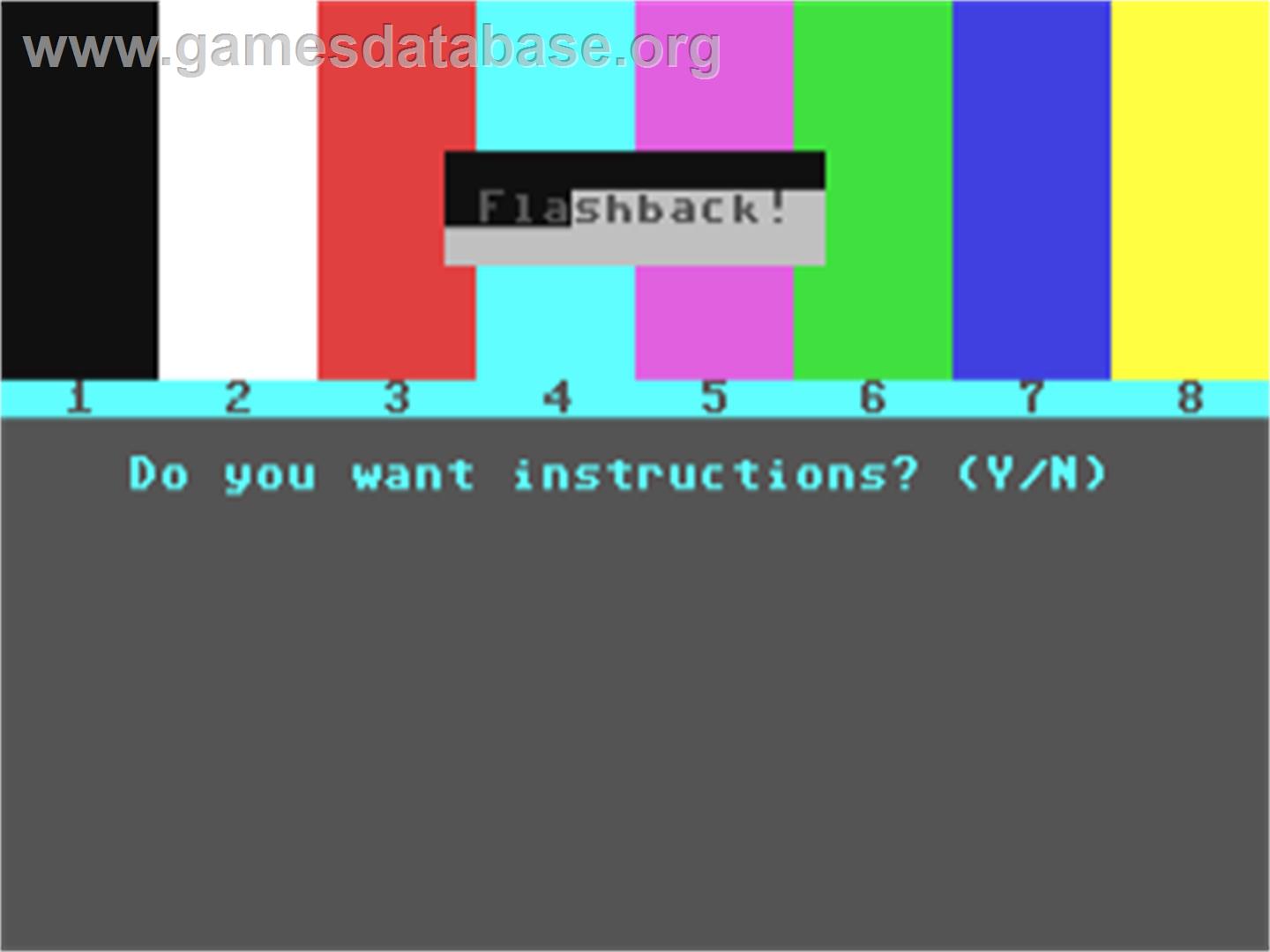 Flashback! - Commodore 64 - Artwork - Title Screen