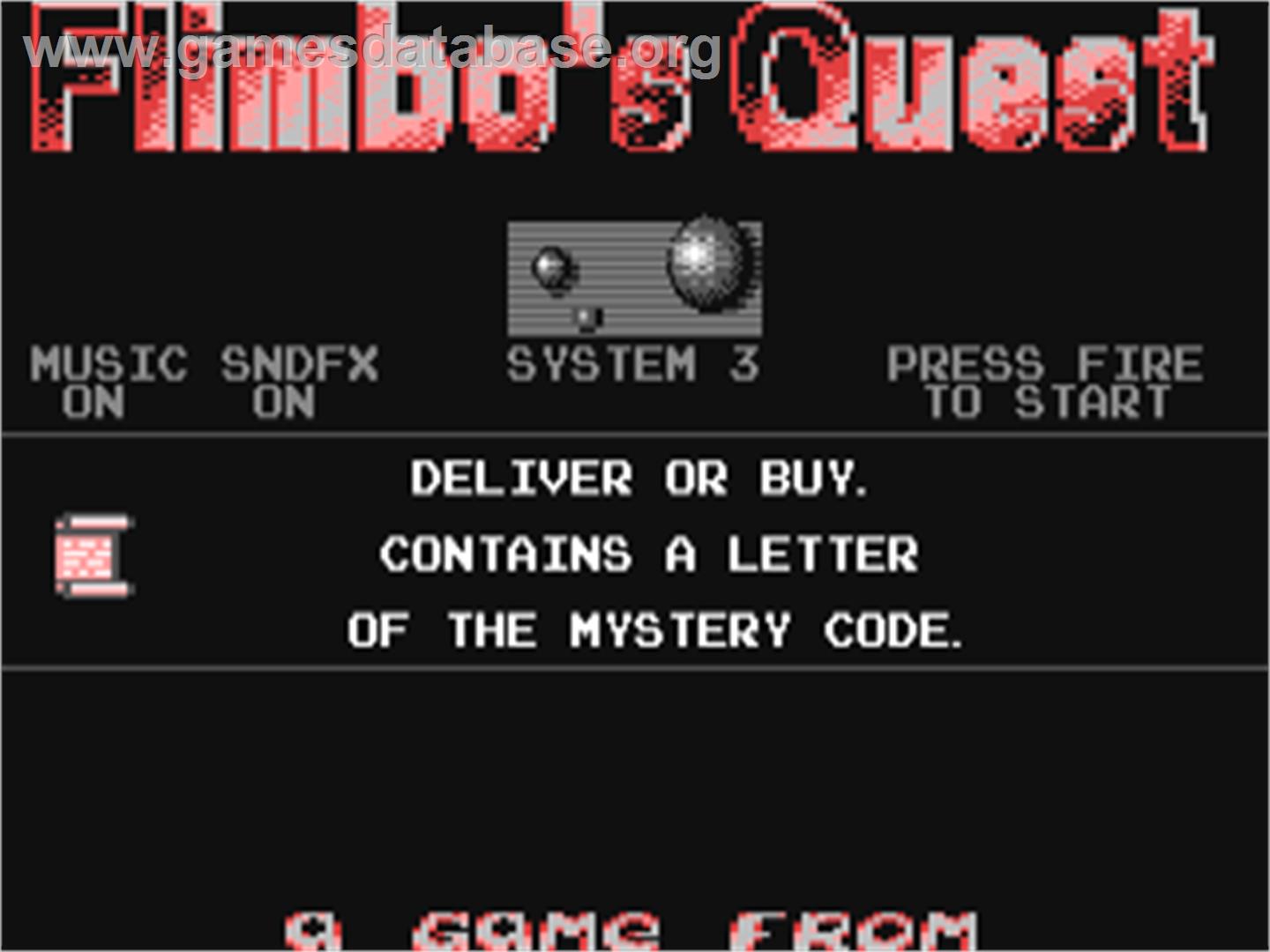 Flimbo's Quest - Commodore 64 - Artwork - Title Screen