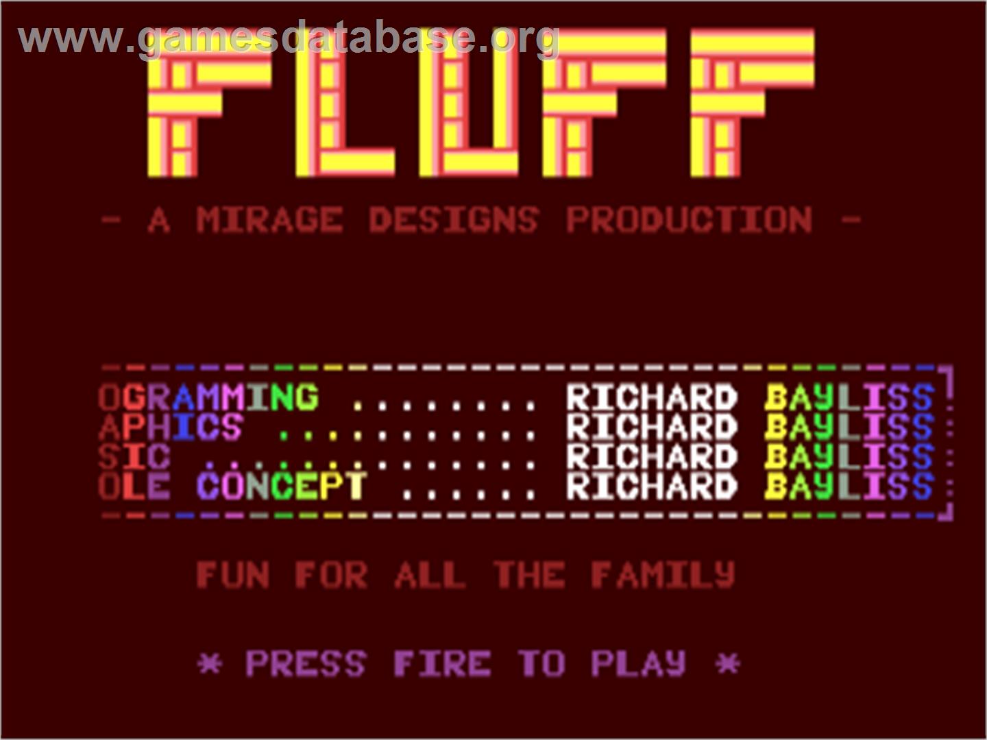 Fluff - Commodore 64 - Artwork - Title Screen