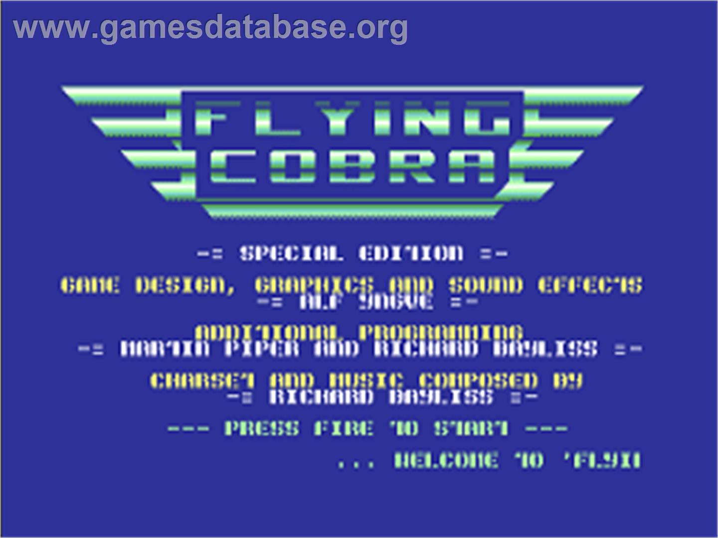 Flying Cobra - Special Edition - Commodore 64 - Artwork - Title Screen