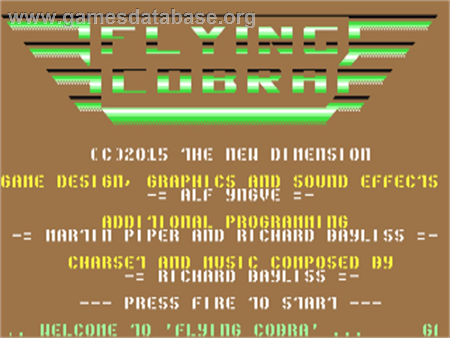 Flying Cobra Rx - Commodore 64 - Artwork - Title Screen