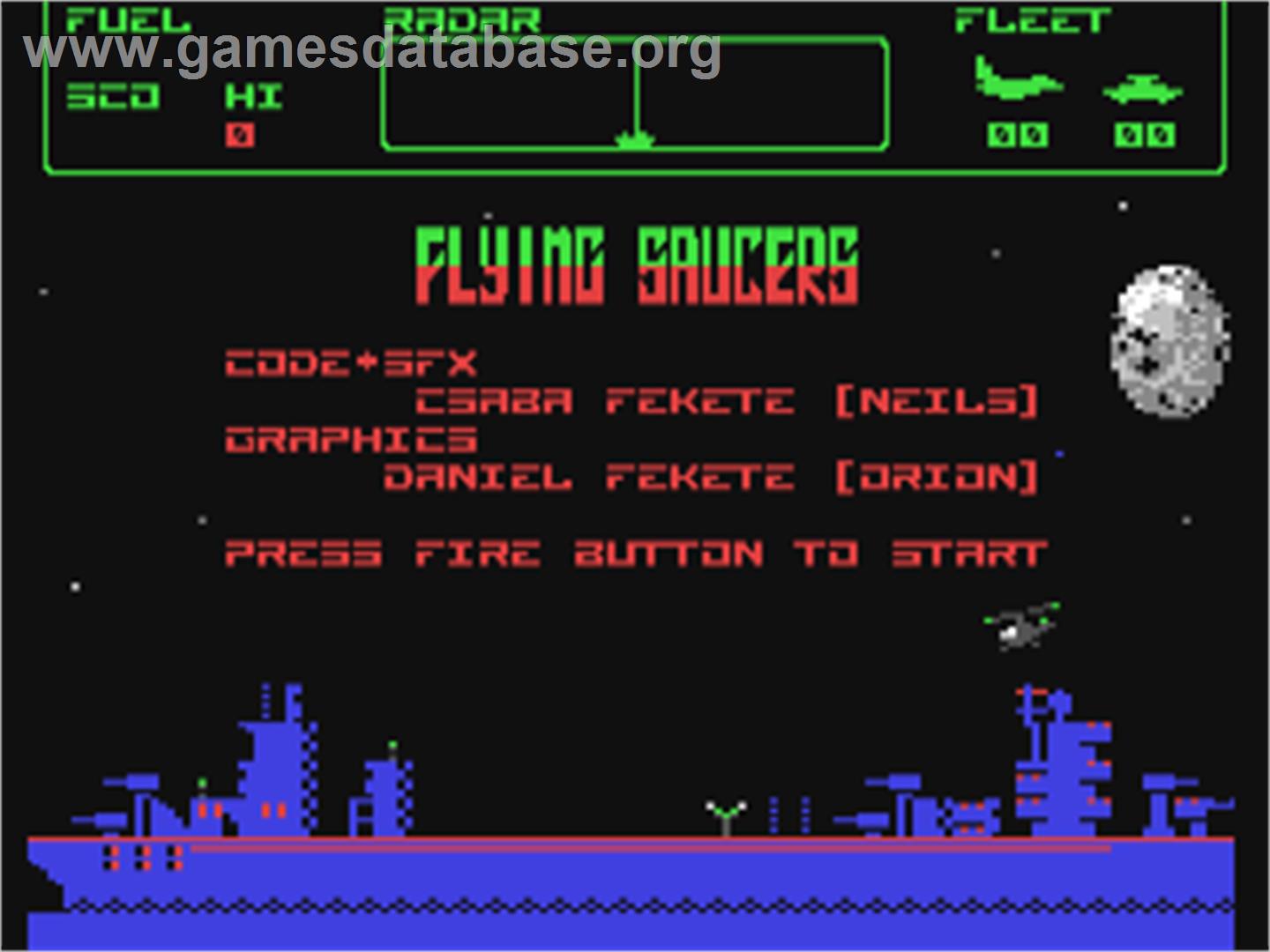 Flying Saucers - Commodore 64 - Artwork - Title Screen