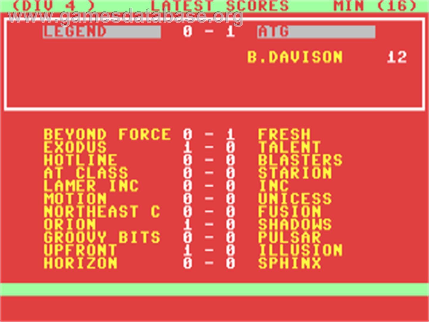 Football Director 2 - Commodore 64 - Artwork - Title Screen