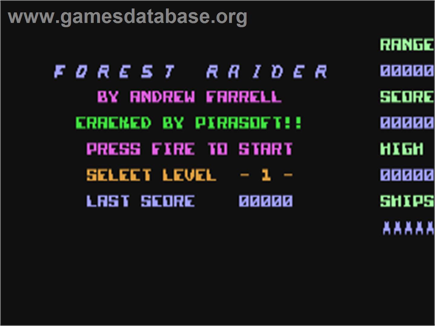 Forest Raider - Commodore 64 - Artwork - Title Screen