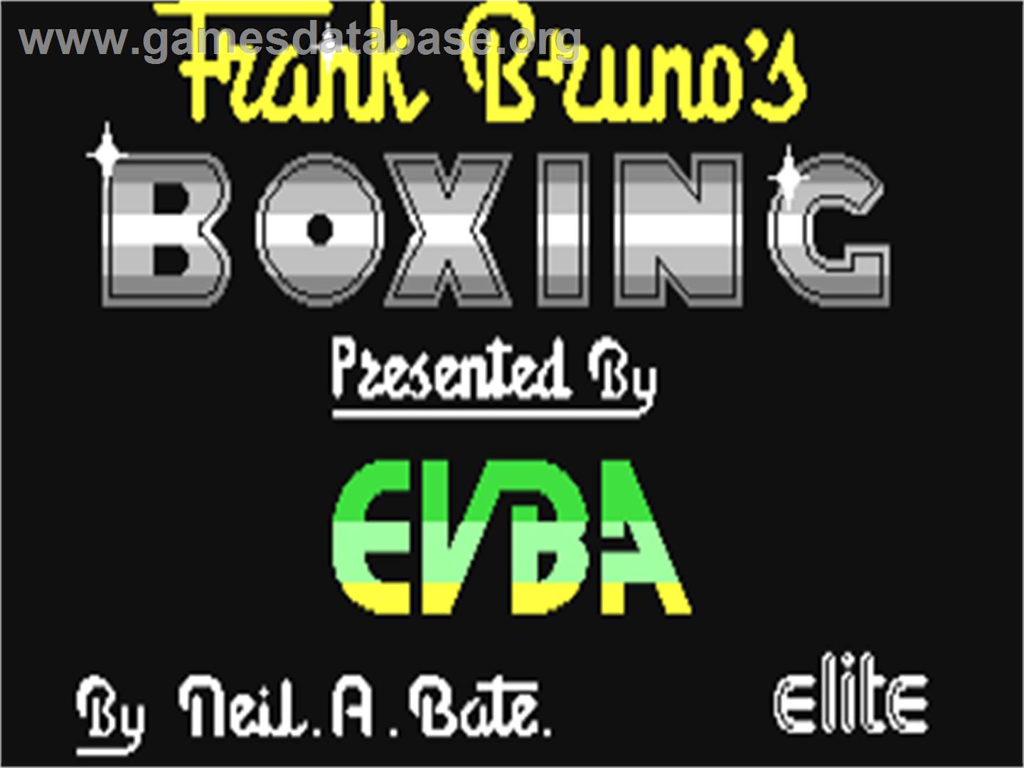Frank Bruno's Boxing - Commodore 64 - Artwork - Title Screen