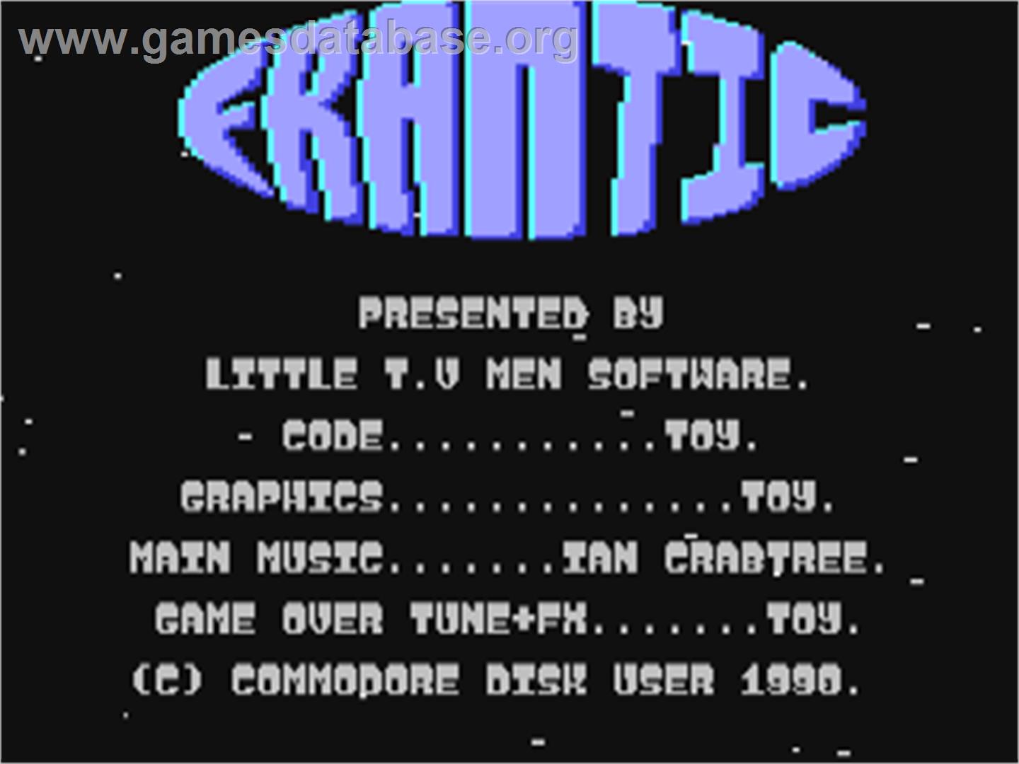 Frantic - Commodore 64 - Artwork - Title Screen