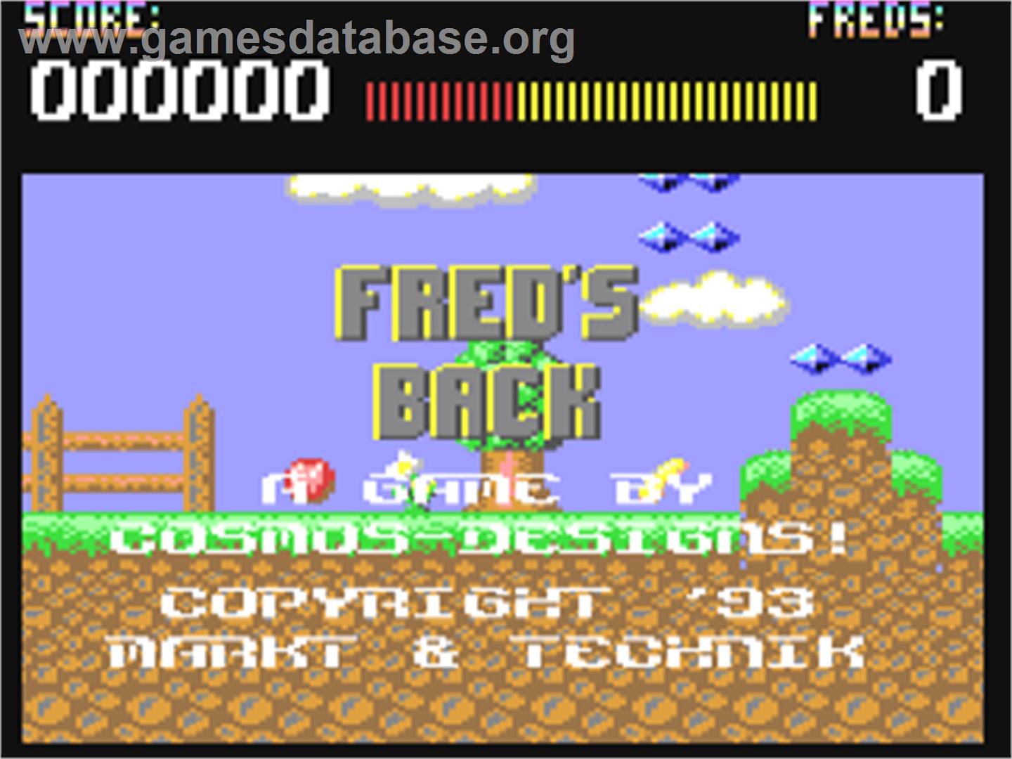 Fred's Back - Commodore 64 - Artwork - Title Screen