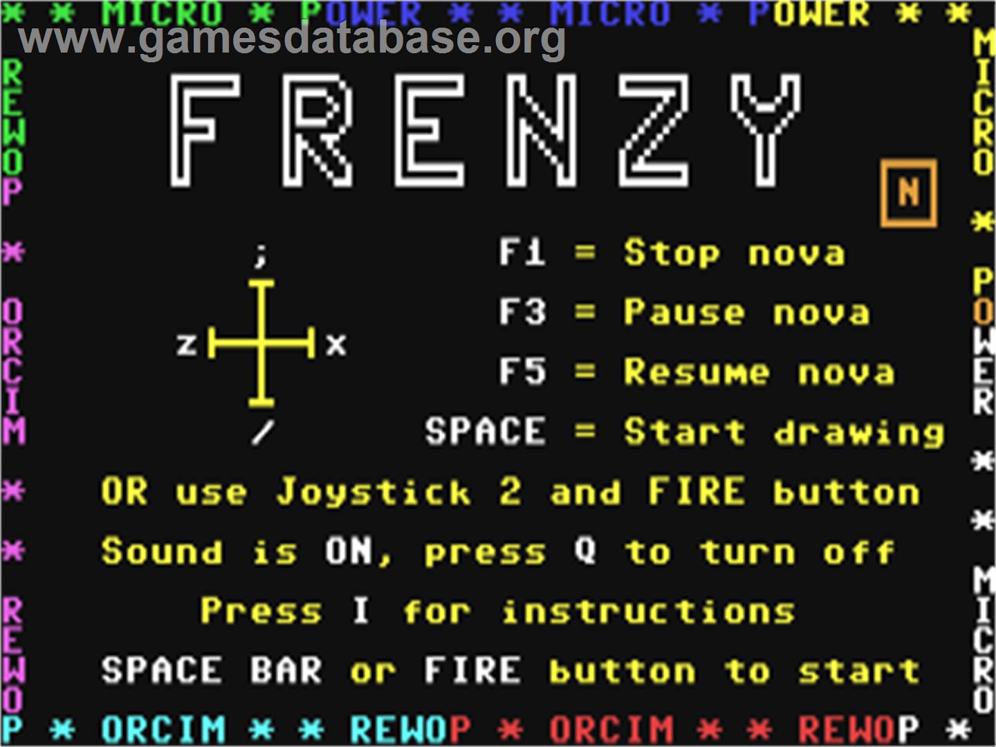 Frenzy (Zzap! 64) - Commodore 64 - Artwork - Title Screen